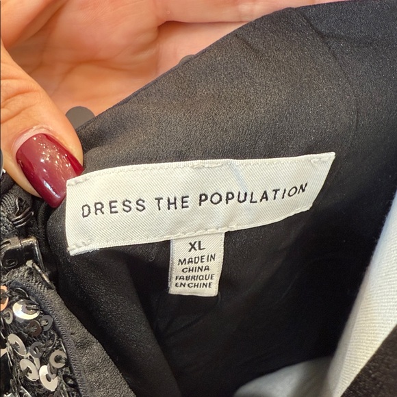 Dress the Population Black and Silver Sequin Mini Dress - Picture 5 of 7